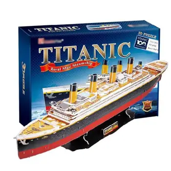 T0424 3D Puzzle lode Titanic DIY Papier Modelu deti Kreatívne darčeky Deti, Vzdelávacie hračky Deluxe edition