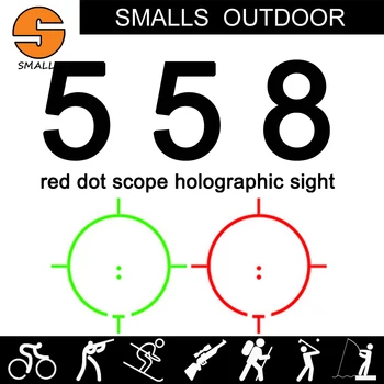 Taktické airsoft 558 Holografické pohľad Červená Zelená Bodka Pohľad red dot Priestor pre puška priestor pre lov black