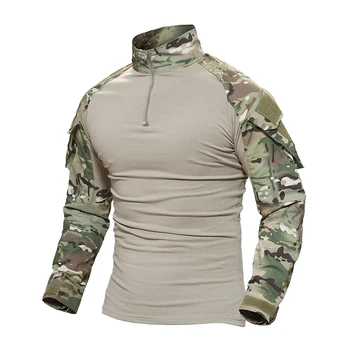Taktické T-shirt Mužov Vojenskej Kamufláž T Shirt Long Sleeve T-shirts Pre Rybárske nepremokavé Oblečenie Tee Košele