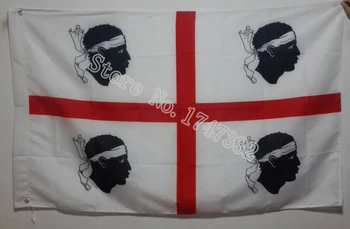 Taliansko Sardínia Vlajka hot predať dobre 3X5FT 150X90CM Banner mosadze, kov otvory Vlastné Vlajky