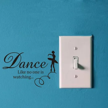 Tanec Ako Nikto Nesleduje Citát Stenu, Nálepky Tvorivé Balet Girl Prepínač Nálepky A2038