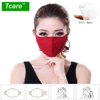 * Tcare Módne Bavlna PM2.5 Anti hmla, smog úst Maska proti Prachu + * Aktivovaný uhlík filtračný papier * baktérie dôkaz Chrípka Masku na Tvár