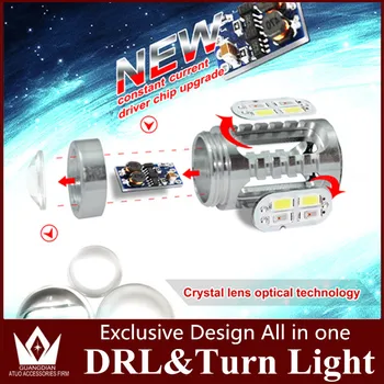 Tcart led DRL Svetlá pre Denné svietenie& smerovku svetlo, Všetko V Jednom Pre Mitsubishi pajero sport príslušenstvo DRL zase svetlo