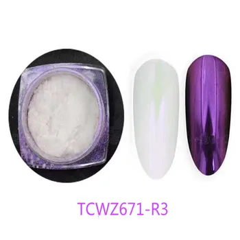 TCWZ671-R3 Tridimensional trblietajúce diamond fialová farba pearlescent prášok meniace Farby, magic pigment pre nail art alebo iných