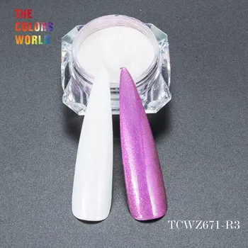 TCWZ671-R3 Tridimensional trblietajúce diamond fialová farba pearlescent prášok meniace Farby, magic pigment pre nail art alebo iných
