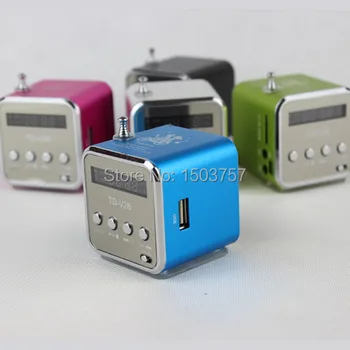 TD-V26 2 ks Mini MP3 Prehrávač TF Karty, USB Disk Micro SD Karty, FM Rádio, Line In / Out Zvuk Políčko Digital Portable Speaker