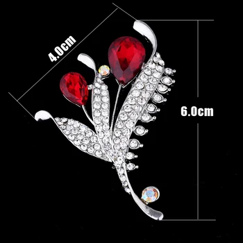 TDQUEEN Elegantná Brošňa Pin Big Red Crystal Drahokamu Kostým Kolíky Šperky, Oblečenie, Príslušenstvo, Deň matiek Najlepší Darček Brošne