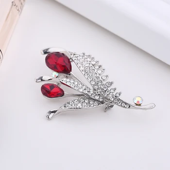 TDQUEEN Elegantná Brošňa Pin Big Red Crystal Drahokamu Kostým Kolíky Šperky, Oblečenie, Príslušenstvo, Deň matiek Najlepší Darček Brošne