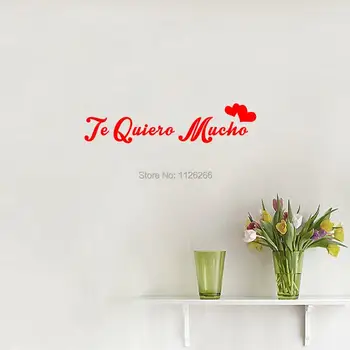 Te Quiero Mucha Španielsky Milujem Ťa Vinyl Citát Stenu Odtlačkový Umenie Domova Nálepky