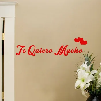 Te Quiero Mucha Španielsky Milujem Ťa Vinyl Citát Stenu Odtlačkový Umenie Domova Nálepky