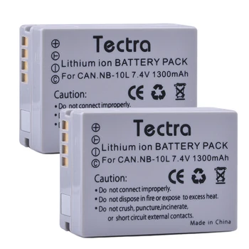 Tectra 2 ks NB-10 L NB10L Li-ion Batéria + USB Duálna Nabíjačka pre Canon G1X G15 g16, ansel SX40HS SX50HS SX60HS SX40 SX50 SX60 HS Kamery