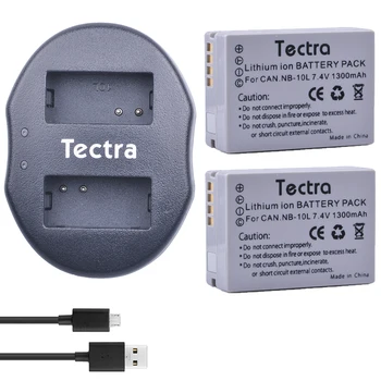 Tectra 2 ks NB-10 L NB10L Li-ion Batéria + USB Duálna Nabíjačka pre Canon G1X G15 g16, ansel SX40HS SX50HS SX60HS SX40 SX50 SX60 HS Kamery
