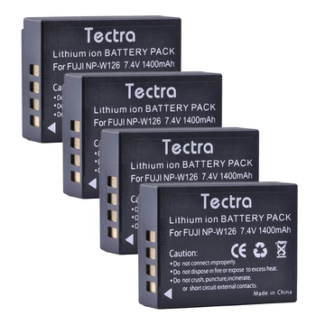 Tectra 4Pcs NP-W126 Li-ion Batéria +USB Duálna Nabíjačka a NAPÁJACÍ Adaptér pre Fujifilm FinePix HS30EXR HS33EXR HS50EXR X-A1 X-E1 X-E2