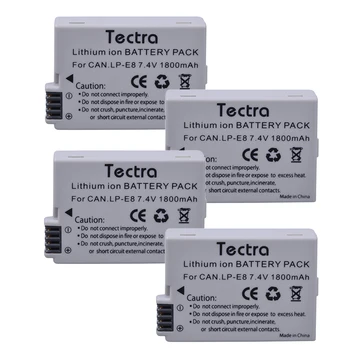 Tectra 4x 1800mAh LP-E8 LPE8 LP E8 Li-ion Fotoaparát Bateria + LED Displej USB Duálna Nabíjačka Pre Canon EOS 550D 600D 650D 700D