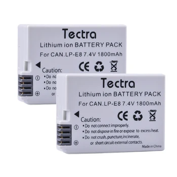 Tectra LP-E8 LP E8 LPE8 2 ks/pack 7.4 V/1800mAh fotoaparát batéria pre Canon EOS 550D 600D 650D 700D Rebel X4 X5 X6i X7