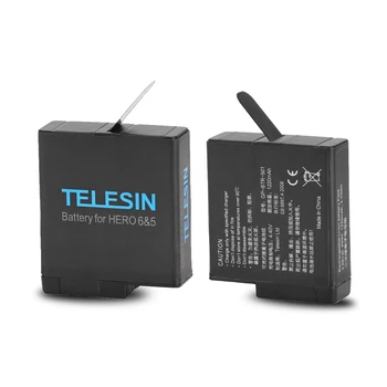 TELESIN 2ks 3.85 V 1220mah Náhradná Nabíjateľná Batéria + Skladovacie puzdro pre GoPro Hero 6 Hrdina 5 Black náhradné Batérie