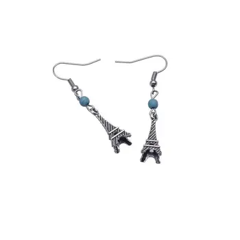 Tenande České Vintage Šperky, Náušnice Kvapka pre Ženy je Prírodný Kameň Korálky Eiffelova Veža Tibete Strieborná Farba Femme Brincos
