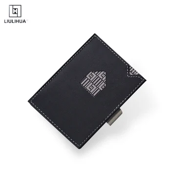 Tenké kožené Špeciálny dizajn peňaženky exentri podobné kabelku RFID Blokovanie Originálne Kožené Peňaženky pre Mužov Peniaze Klip