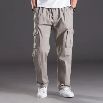Tenké letné bežné nohavice mužov XL Multi Vrecko Džínsy, Nohavice, pracovné nohavice elastický pás nohavíc tuk mužov