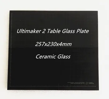 Teplej Posteli, Stolný Sklokeramická sklíčko pre Ultimaker 2 UM2 257x230x4mm 3D Tlačiarne Diely