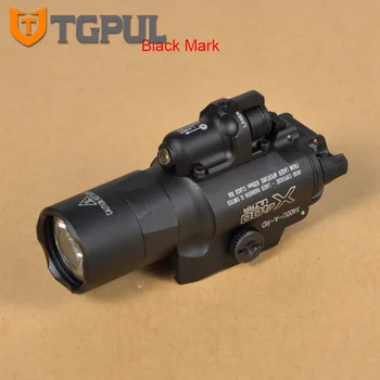 TGPUL Najlepšie SF X400U ULTRA LED Baterka Taktické Svetlo Zbraň Zbraň Svetlo S Červeným Laserovým Zameriavačom Pre Pištole pre Lov