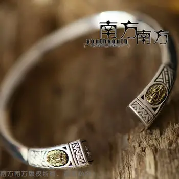 Thajsko ručné mincový striebro šperky LAOYINJIANG ručné thai striebro vintage Ženy bangles doprava Zadarmo