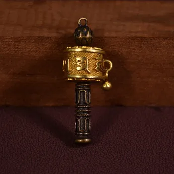 Tibete Tantrické Budhizmus Nádherné Nepál Čistej Medi Mini List-naštartovaní Modlitba Kolesa Gaudencio Box Prívesok Sľubný Amulet