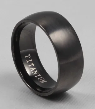 Titánové Prstene Pre Mužov 8mm Pohode Čierna Muži 