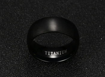 Titánové Prstene Pre Mužov 8mm Pohode Čierna Muži 