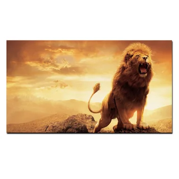 Tlač Abstraktné African Lion na Mountain olejomaľba na Plátne Zvierat Pop Art Stenu Obrázok, Plagát pre Obývacia Izba Dekor Cuadros
