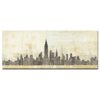 Tlač Abstraktné New York Manhanta Panorámu Mesta Architektúry Budovy, olejomaľba na Plátno na Stenu Obrázok, Plagát Pre Obývacia Izba