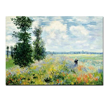 Tlač Claude Monet Maku na Argenteui Krajiny olejomaľba na Plátne Umenie Stenu Obrázok Impresionistického pre Obývacia Izba Cuadros