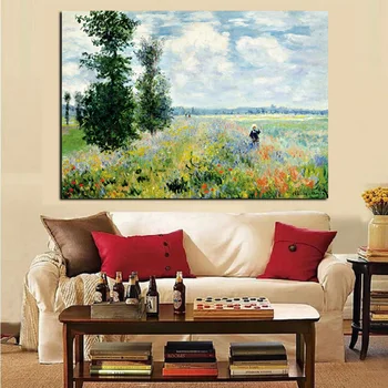 Tlač Claude Monet Maku na Argenteui Krajiny olejomaľba na Plátne Umenie Stenu Obrázok Impresionistického pre Obývacia Izba Cuadros