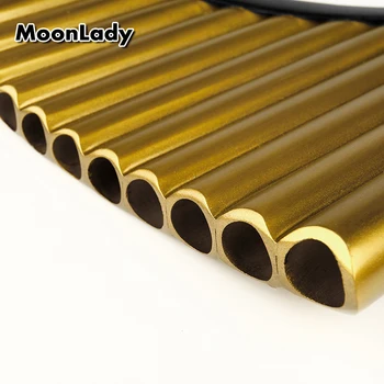 Tlačidlo C 25 Rúry Pan Flauta, Zlatá Farba Hudobné Nástroje, Čínsky Kvalitné Ručné Woodwind Nástroj Pan Rúry