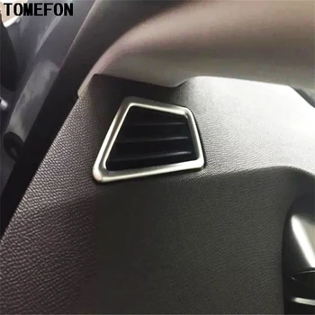 TOMEFON Pre PEUGEOT 308 LHD 2016 ABS Chrome Prednej strane Konzoly Klimatizácia Zásuvky Air Vent Trim 2 ks Auto Sedan Styling