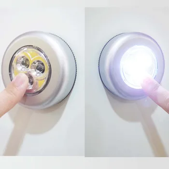 Tonewan Plastového Materiálu Prenosný Mini Wall LED Svetlo, Kuchyne, Skrine, Osvetlenie, Bezdrôtová Push Dotyk Lampy