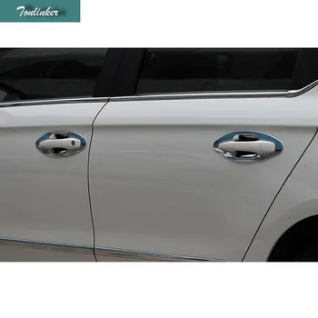 Tonlinker 4Pcs Auto Štýl ABS Chrome Dve Styling Dvere Vonkajšie Rukoväť Dverí Misa, Kryt Prípade Samolepky pre Peugeot 301 Príslušenstvo