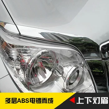 Tonlinker 6 KS DIY auto styling Nový ABS Chrome do svetlometu obočie svetelné pásy kryt prípade Samolepky pre Toyota Prado 2010-16