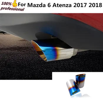 Top Kvalita Auto Styling šál exteriéru konci potrubia venovať nerezová oceľ výfukové tip chvost 2 ks pre Mazda 6 Atenza 2017 2018