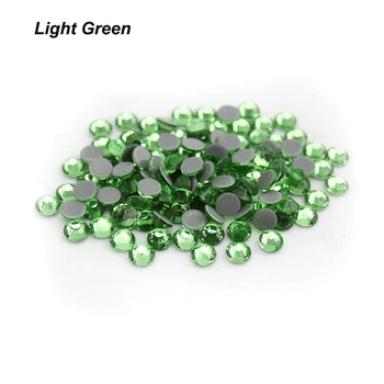 Top kvalita DMC Svetlo zelená Hot-Fix Kamienkami SS16-SS30 Krištáľové sklo Žehlička Na Drahokamu na oblečenie, svadobné dekorácie