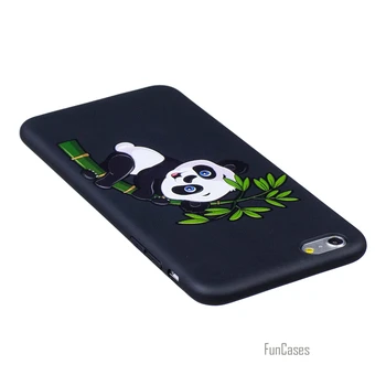 Top Kvalita HD Úľavu Mäkké TPU Telefón puzdro Pre iPhone 7 6 Plus 6 Obrie Panda Zadný Kryt puzdro Pre Apple iPhone 7 Plus 5 SE 6S 5S