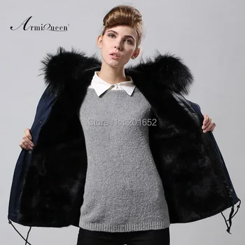 TOP kvalita nové zimná bunda, kabát žien parkas tmavo modrá Veľký raccoon kožušiny golier s kapucňou žena outwear voľné oblečenie