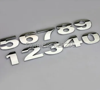 Top kvalita Osobné 3D kov anglicky List znak Digitálny Obrázok Číslo Chrome DIY Auto slovo Odznak Logo Automobilu Nálepky