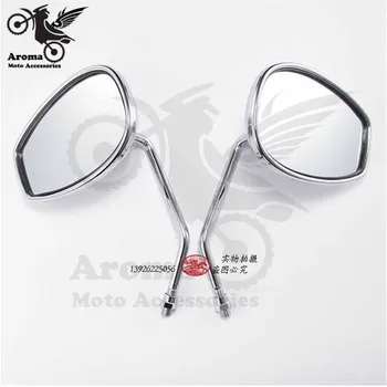 Top kvalita sliver, motocykel spätné zrkadlo chrome motorke bočné zrkadlo na Harley Davidson zrkadlo universal 10 mm 8 mm moto