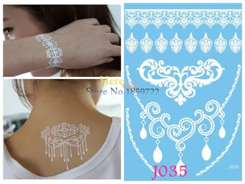 Top kvalita zápästie tetovanie dizajn náhrdelník tetovanie šperky lady tatouage Náramok dočasné tatu biela henna indiánske tetovanie pre dievča