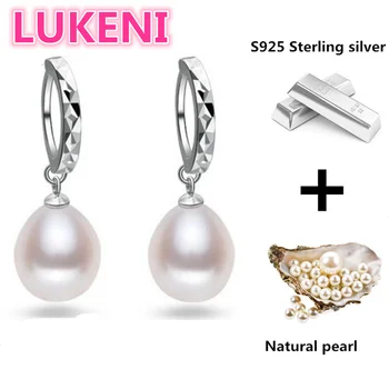 Top módne Pearl Náušnice Reálne Prírodné Sladkovodné Perly 925 Sterling Silver 8-9mm Kvapka Vody Náušnice Šperky Pre Ženy