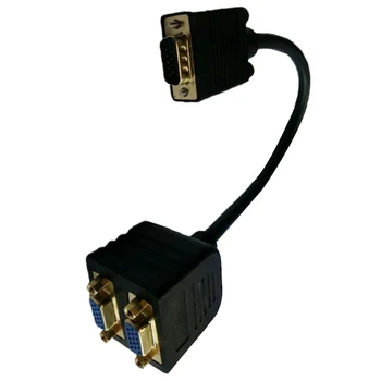 Top Ponuky Pozlátené VGA(HD15) Mužov a Žien x 2 (1 PC-2 Monitory) pre Vysoké Rozlíšenie Video Splitter Káble(1920X1440)-Bl