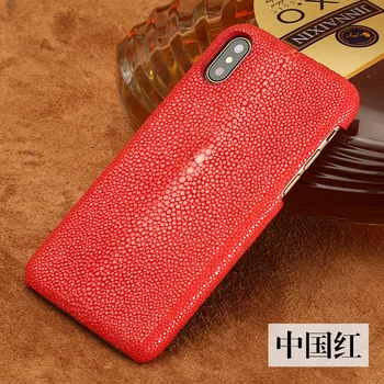 Top pravej Kože Pre Apple iPhone X Späť Prípade Luxusný Pearl Ryby Pokožky Prispôsobiť Mobilného Telefónu Zadný Kryt + Darčeky Zadarmo