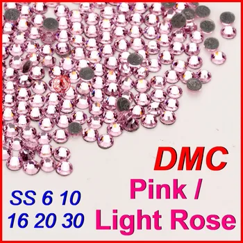 Top Triedy Kvality ! SS6 10 16 20 30 Ružová (light rose) Crystal DMC Flatback Hot Fix Drahokamu Šperky Ženy, Svadobné DIY Oblečenie