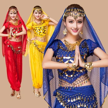 Topy+Šaty+Pás India, Egypt, Brušný Tanec Kostýmy Bollywood Kostýmy Indické Šaty Bellydance Šaty Lady Brušného Tanca Fáze nosenie